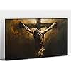 ANRUOXI Jesus Wall Art, Picture of Jesus Crucifixion Canvas Prints Christian Religious Canvas Wall Decoration, Death of Jesus Poster Printing Living Room Painting Bedroom Church Decor 12" Hx18 W Inch