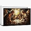 ANRUOXI Nativity Canvas Wall Art, Mary&Joseph Birth of Christ Jesus in a Manger Scene Picture, Classic Jesus Nativity Religious Christian Artwork, Christmas Jesus Nativity Paintings 12x18 Inch