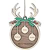 WEGA Personalized Christmas Ornaments Gifts with Family Names, Handmade 2024 Christmas Tree Ornament, 2024 Xmas Custom Name Wooden Decorations, Cute Hanging Tags with Small Rope (3 Name)