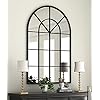 NXHOME Arched Window Finished Metal Mirror, 32×45" Wall Mirror Windowpane Decoration for Living Room