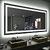 LOAAO 60X36 LED Bathroom Mirror with Lights, Anti-Fog, Dimmable, Backlit + Front Lit, Lighted Bathroom Vanity Mirror for Wall, Memory Function, Tempered Glass, ETL Listed