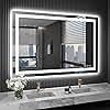 LOAAO 48X36 LED Bathroom Mirror with Lights, Anti-Fog, Dimmable, Backlit + Front Lit, Lighted Bathroom Vanity Mirror for Wall, Shatter-Proof, Memory Function, ETL Listed