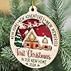 Fastpeace 2024 New Home Ornament, 1st Christmas in Our New Home Ornaments, 2 Layer Wooden New Home Christmas Ornament, House Warming Gifts New Home, Housewarming Gifts for New House