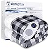 Westinghouse Electric Throw Heated Throw Blanket, Soft Flannel to Sherpa Heating Blanket with 6 Heating Levels & 2 to 10 Hours Heating Time Settings, Fast Heating, Machine Washable, Black 50x60 Inches