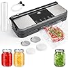 Etunsia Cordless Vacuum Sealer, Rechargeable Vacuum Sealer Machine, Build in Cutter and Bag Storage, With External Air Hose for Mason Jars/Canisters (Black and Gray)