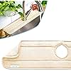 Ternal Sinkmat for Kitchen Faucet, Original Design, Absorbent Microfiber Fabric, Machine Washable Splash Guard & Drip Catcher For Around Faucet Handle [Cream, XL, 1 Pack]