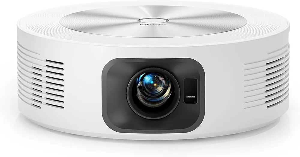 [Auto Focus]Himovies Projector with WiFi 6 and Bluetooth, ±50° Auto Vertical Correction Smart Portable Projector with Tripod, 1080P Full HD, Home Theater Movie Projector (white)