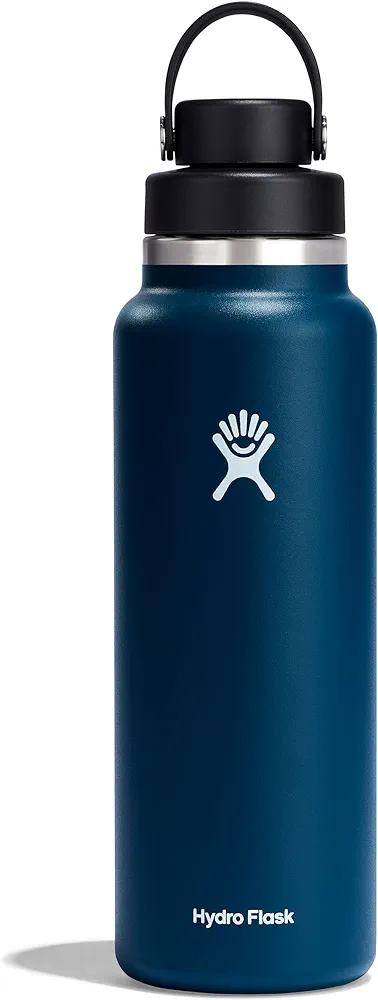 HYDRO FLASK Wide Mouth Chug Cap vacuum insulated stainless steel water bottle with leakproof closeable lid for cold water drinks, sports, travel, car and school