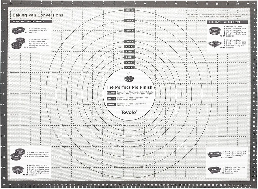 Tovolo Pro-Grade Sil Pastry Mat w/Reference Marks for Baking, Food and Meal Prep, Cooking and More 25" x 18"