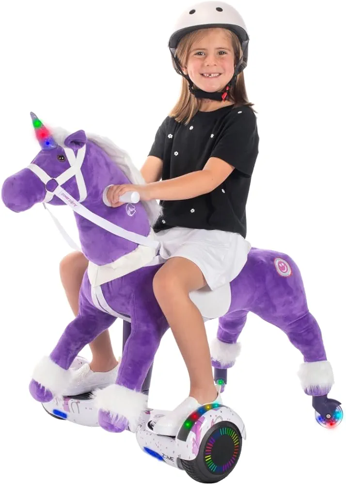 Power Pony Ride On Ride On Pony for Kids 4-8 - Power Ponies Electric Riding Pony Ride On Toy - Unicorn Riding Toy Brings Epic Joy - Purple, Miracle