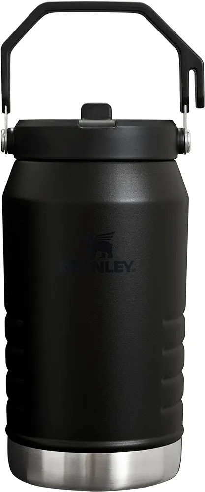 Stanley IceFlow Flip Straw Jug with Handle 64 oz| Twist On Lid and Flip Up Straw | Leak Resistant for Travel and Sports | Insulated Stainless Steel |BPA-Free |Black