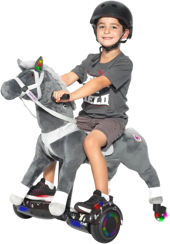 Power Pony Ride On Horse for Kids 4-8 - Power Ponies Electric Ride on Horse - Unicorn Riding Toy Brings Epic Joy - Grey, Apollo