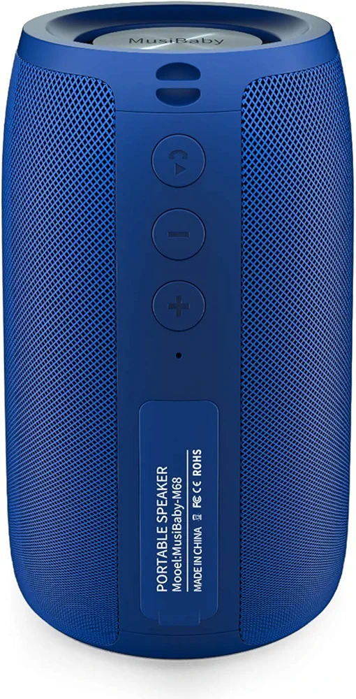 Bluetooth Speaker,MusiBaby Wireless,Waterproof,Outdoor,Portable Speaker,Dual Pairing,Loud Stereo,Booming Bass,1500 Mins Playtime Wireless Speaker for Home,iPhone,Party,Gifts(Blue)