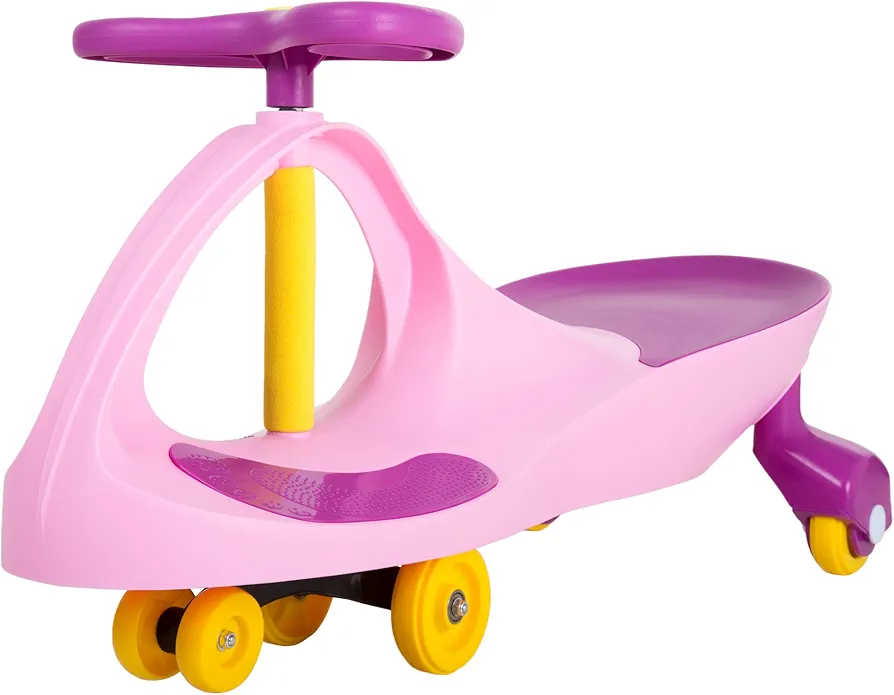 Lil' Rider Wiggle Car Ride On Toy – No Batteries, Gears or Pedals – Twist, Swivel, Go – Outdoor Ride Ons for Kids 3 Years and Up, M370049, Large, Pink