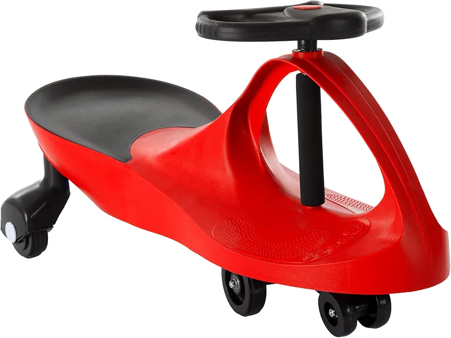 Wiggle Car Ride on Toy - No Batteries, Gears, or Pedals - Just Twist, Swivel, and Go - Outdoor Ride Ons for Kids 3 Years and Up by Lil' Rider (Red)