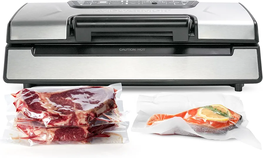 Avid Armor Vacuum Sealer Machine AVS2400, Professional Food Sealer with Roll Storage & Built-In Cutter, Compact Vacuum Sealer for Food Preservation