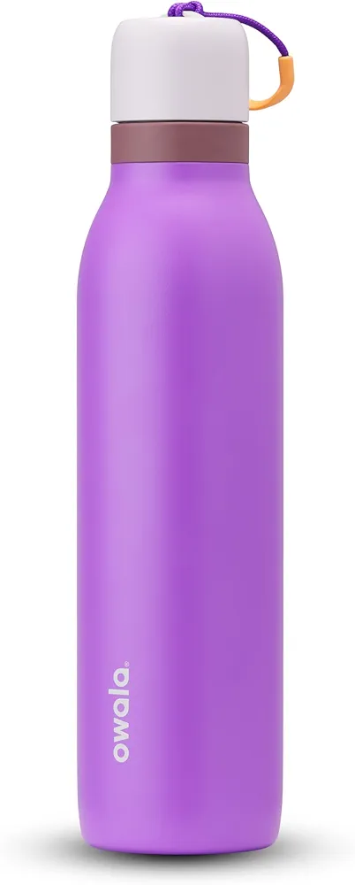 Owala FreeSip Twist Insulated Stainless Steel Water Bottle with Straw for Sports and Travel, BPA-Free, 24-oz, Purple/Purple (California Grapevine)