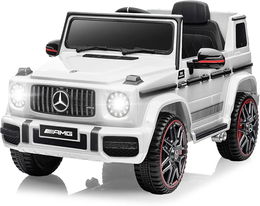 FanttikRide 12V 7Ah Licensed Mercedes-Benz G63 Ride on Car for Kids Ages 3-6, Electric Car Ride on Toys w/Parent Remote, Wireless Music, Suspension System - AMG G63 Large, White