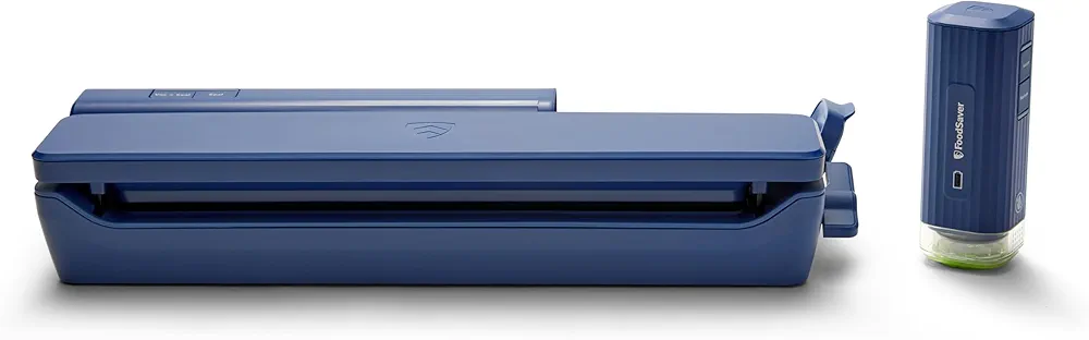 FoodSaver® Handheld+ 2-in-1 Vacuum Sealing System, Handheld and Countertop Vacuum Sealer, Matte Indigo Blue