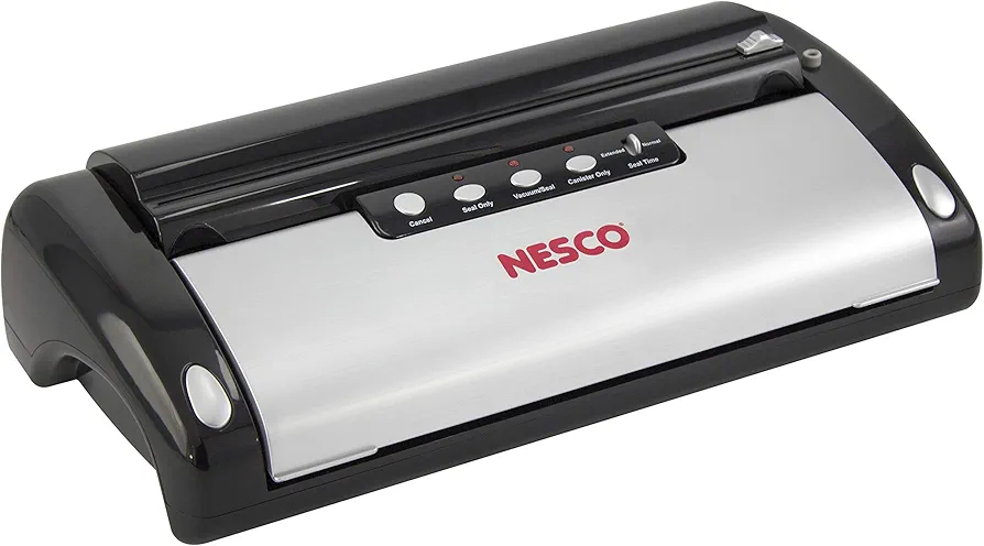 NESCO VS-02 Food Starter Kit with Automatic Shut-Off and Vacuum Sealer Bags, Black 18.25 X 5.25 X 11.5