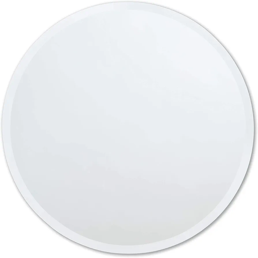 Better Bevel Frameless Round Mirror, 30" Diameter Circle Bathroom Wall Mirror w/Beveled Edge