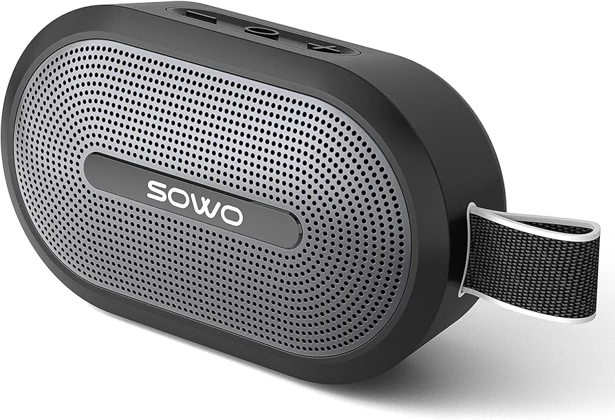 SOWO Wireless Bluetooth Speaker, Ultra Portable Magnetic Speaker, Coverless IP67 Waterproof Design, 24 H Playtime, Small Speaker with Pro Sound, for Indoors, Outdoors, Hiking and Golf Speaker - Black