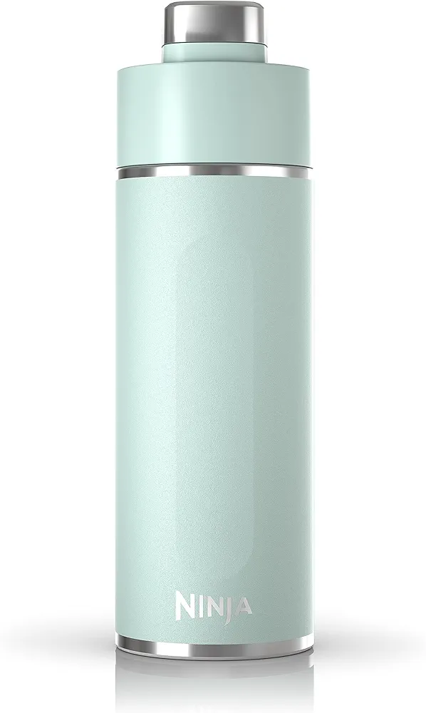 Ninja DW2401MT Thirsti 24oz Travel Water Bottle, For Carbonated Sparkling Drinks, Colder and Fizzier Longer, Leak Proof, 24 Hrs Cold, Dishwasher Safe, Stainless Steel Insulated Tumbler, Seafoam Blue