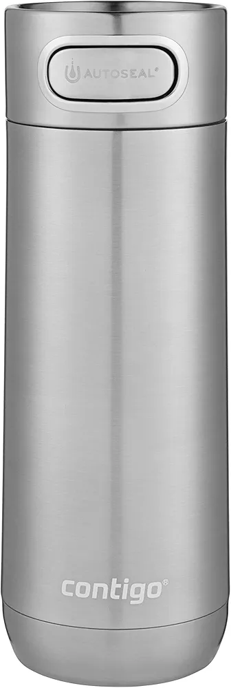 Contigo Luxe Vacuum-Insulated Stainless Steel Thermal Travel Mug, 16 Ounces, Stainless Steel