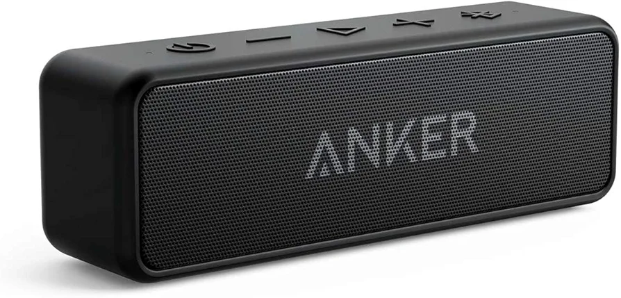 Anker Soundcore 2 Portable Bluetooth Speaker with IPX7 Waterproof, 24-Hour Playtime, Wireless Stereo Pairing, 12W Stereo Sound, Bluetooth 5, Bassup, Speaker for Home, Shower, Outdoors, Travel