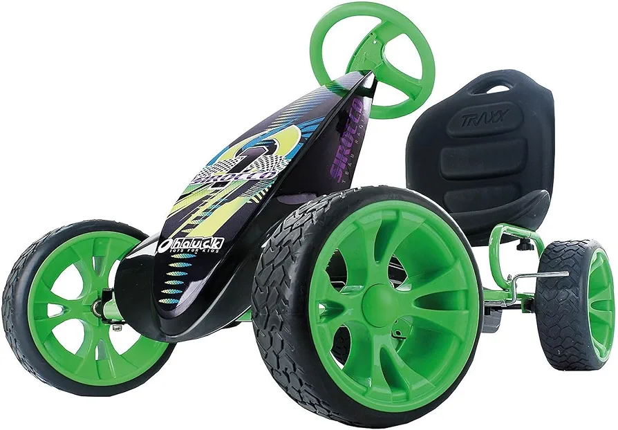 hauck Sirocco Go-Kart Kids Pedal Racing Cart w/ Low Profile Rubber Wheels & Ergonomic Seat