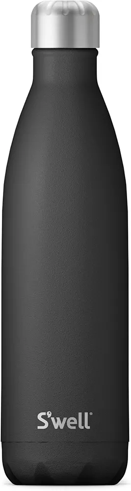 S'well Stainless Steel Water Bottle, 25oz, Onyx, Triple Layered Vacuum Insulated Containers Keeps Drinks Cold for 48 Hours and Hot for 24, BPA Free, Perfect for On the Go