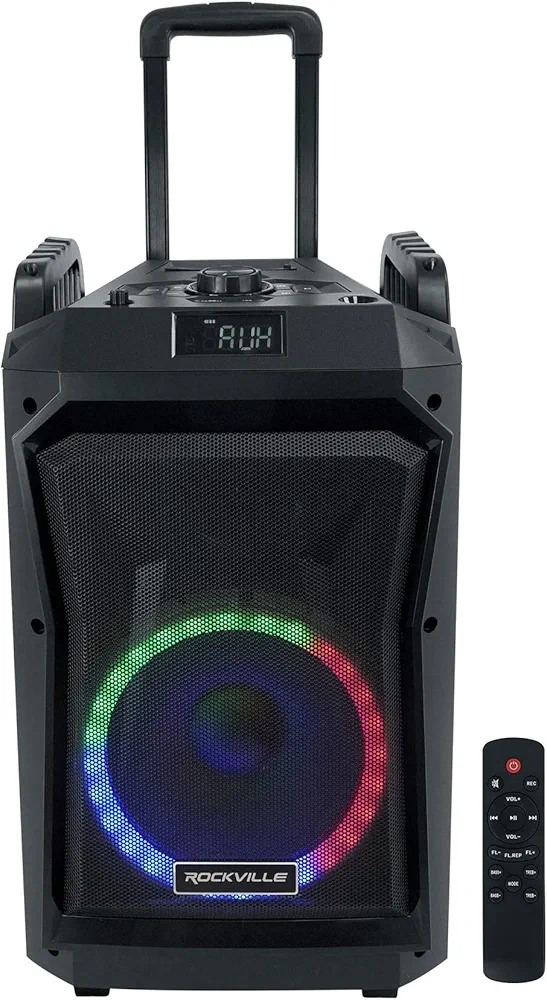 Rockville RockNGo 800 10" Portable Wireless Bluetooth Speaker w/LED/Wheels/Loud!