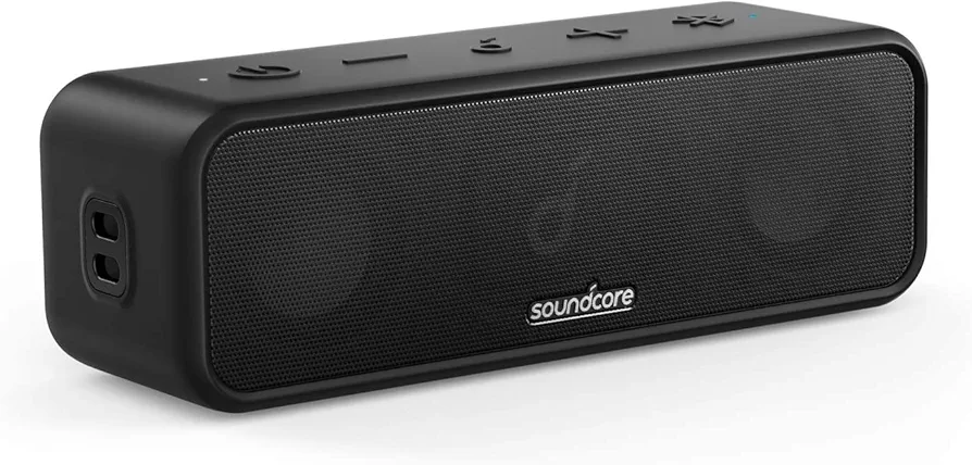 Soundcore Anker 3 Portable Bluetooth Speaker - Wireless, IPX7 Waterproof, 24H Playtime, Pure Titanium Diaphragm Drivers, PartyCast, BassUp, Custom EQ App - for Home, Shower, Outdoor, and Beach