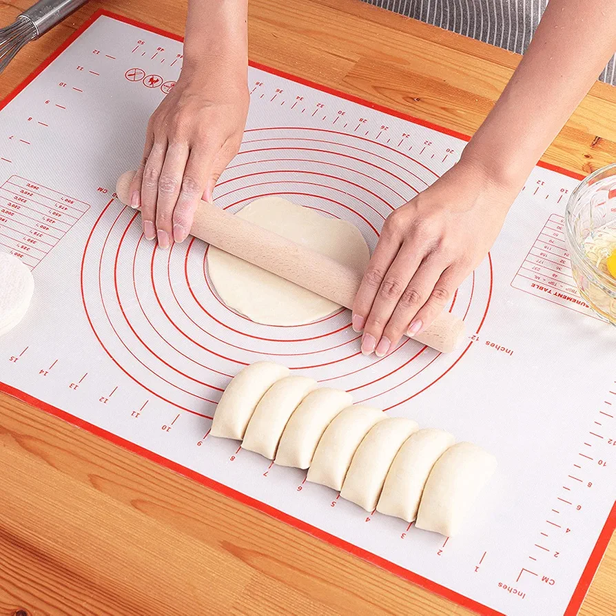 Silicone Pastry Mat Extra Thick Non Stick Baking Mat, Fondant Mat,Counter Mat,Dough Rolling Mat, Oven Liner, Pie Crust Mat