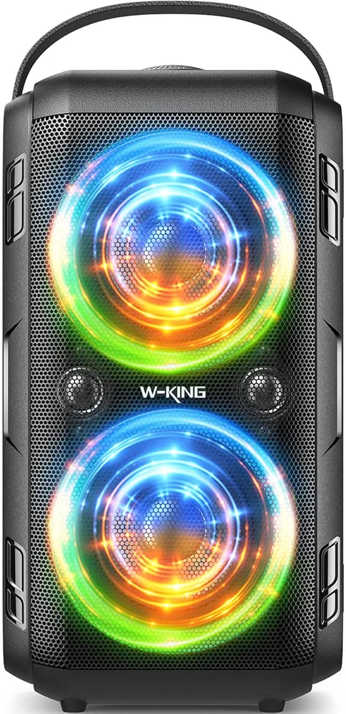 W-KING 180W Peak Bluetooth Speaker, 80W Party Portable Speaker Bluetooth Wireless Boom Box/4 Drivers with 2*Subwoofer/Deep Bass Tube, IPX5 Big Loud Large Speaker/Huge 105dB Sound/24H/EQ/U-Disk/TF/AUX