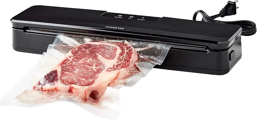 Anova Culinary ANVS01-US00 Anova Precision Vacuum Sealer, Includes 10 Precut Bags, For Sous Vide and Food Storage