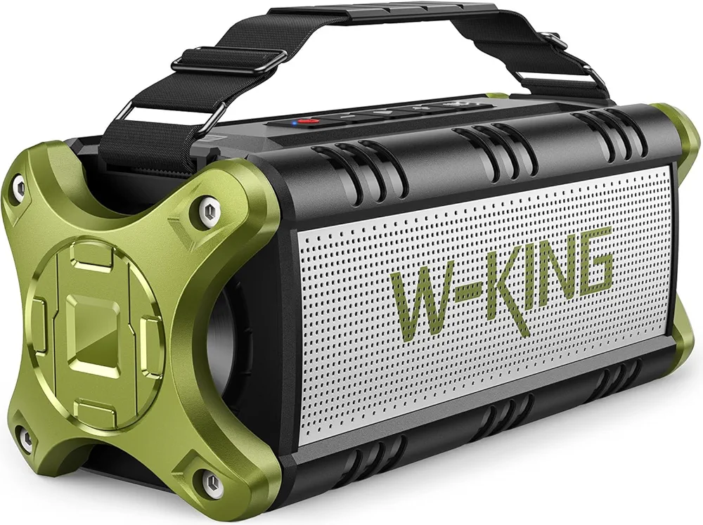 W-KING Bluetooth Speaker, 90W Peak 50W Portable Bluetooth Speakers Wireless Loud Bass, IPX6 Waterproof Bluetooth Speaker Large Outdoor Party Boombox/Subwoofer/EQ/DSP/40H/Stereo Pairing/Power Bank/TF