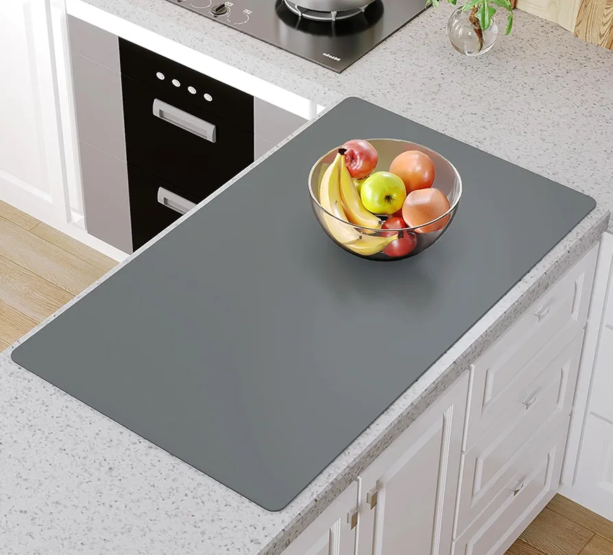 Warome Silicone Mats for Kitchen Counter, 36"X 23.6" Heat Resistant Mats for Countertop, Extra Large Silicone Countertop Protector Mat, Nonstick Counter Mat For Baking/Pastry/Crafts-Gray