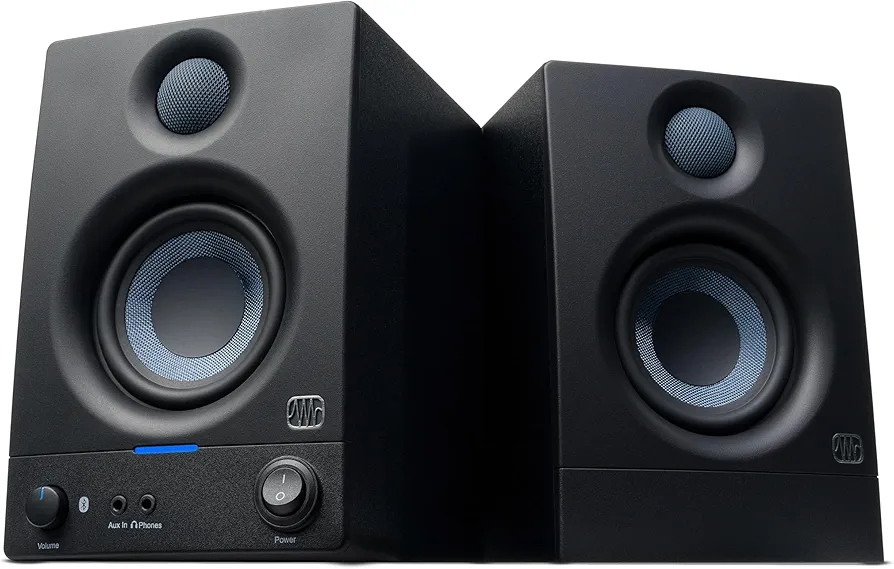 PreSonus Eris 3.5BT Bluetooth Studio Monitors, Pair — Powered, Active Monitor Speakers for Desktop, Turntable, Record Player, Bookshelf, DJ Speakers