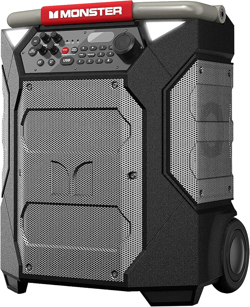 Monster Rockin’ Roller 270 Indoor/Outdoor Portable Bluetooth Speaker | up to 200W of 270 Degree Sound & up to 100 Hours of Playtime