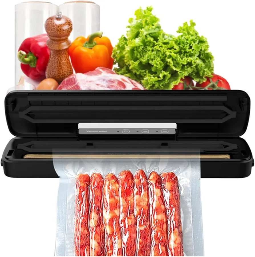 Vacuum Sealer for Food Compact Meal Meat Vacuum Sealer Machine with 10 Seal Bags and Cutter Automatic Vacuum Air Sealing System for Dry Moist Freezer Food Storage