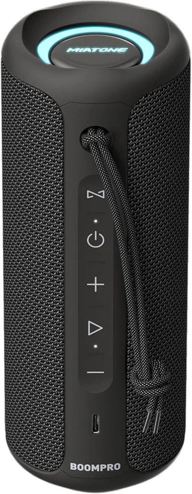 MIATONE Bluetooth Speakers 36W Portable Speaker with Stereo Sound Bass, Bluetooth 5.3 Wireless Speaker USB Type C Outdoor, 5000mAh 16H Playtime IPX7 Waterproof, Color Lights Speaker (Black)