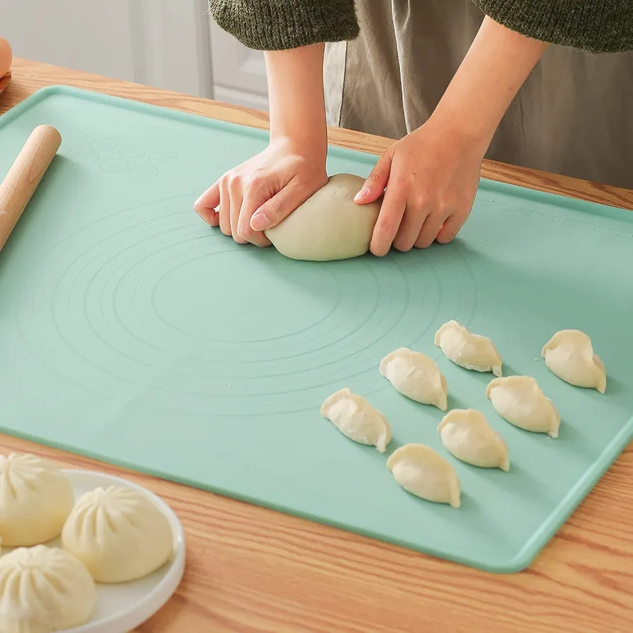 Silicone Baking Mat, 20"X28" Extra Large Non-stick Silicone Mat With High Edge, Food Grade Silicone Dough Rolling Mat For Making Cookies, Macarons, Multipurpose Mat, Countertop Mat, Placemat