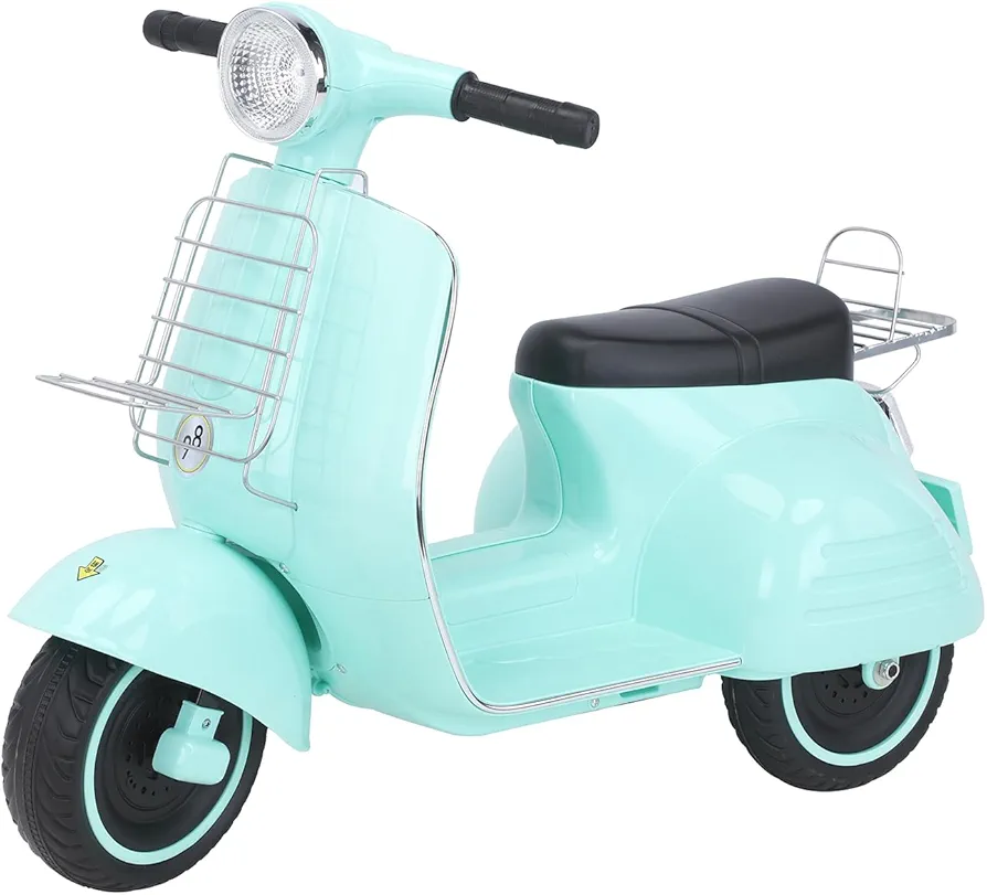 Mestari Kids Ride on Motorcycle 3 Wheels Stable Bike Electric Tricycle Slow Start Forward/Reverse LED MP3 Horn Music Foot Drive Avocado