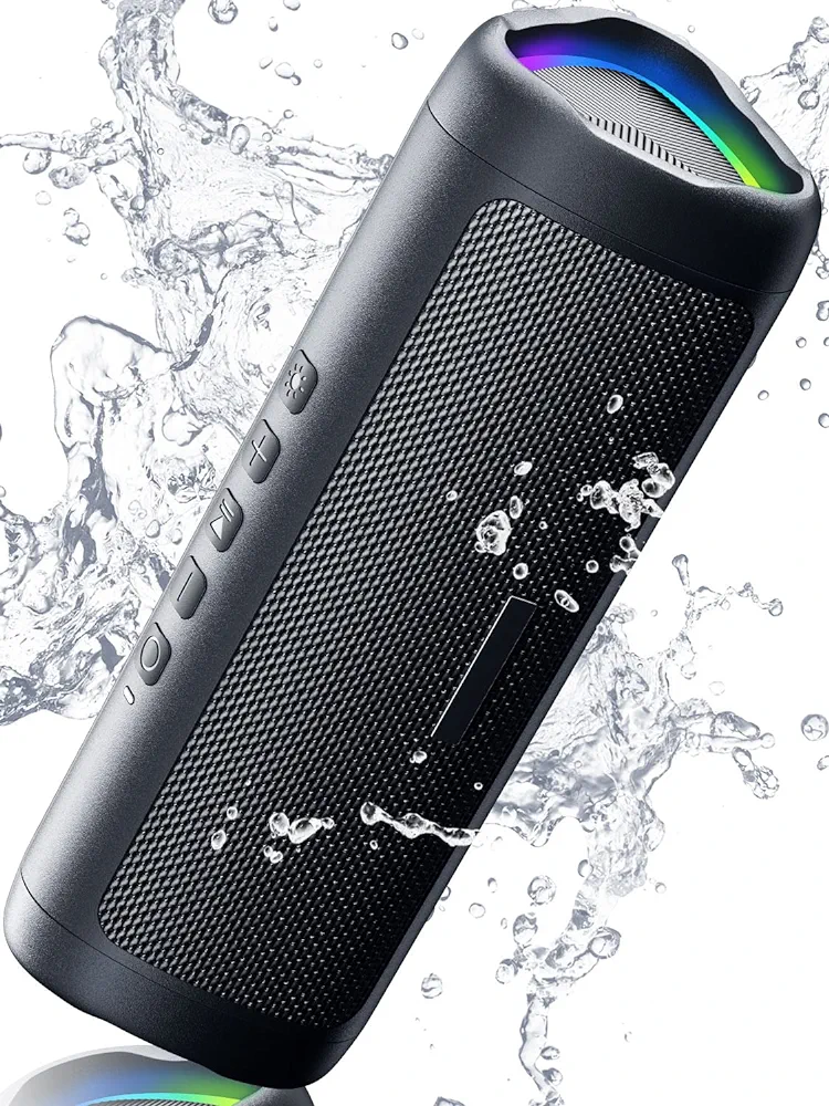 Bluetooth Speaker with HD Sound, Portable Wireless, IPX5 Waterproof, Up to 20H Playtime, TWS Pairing, BT5.3, for Home/Party/Outdoor/Beach, Electronic Gadgets, Birthday Gift (Black)