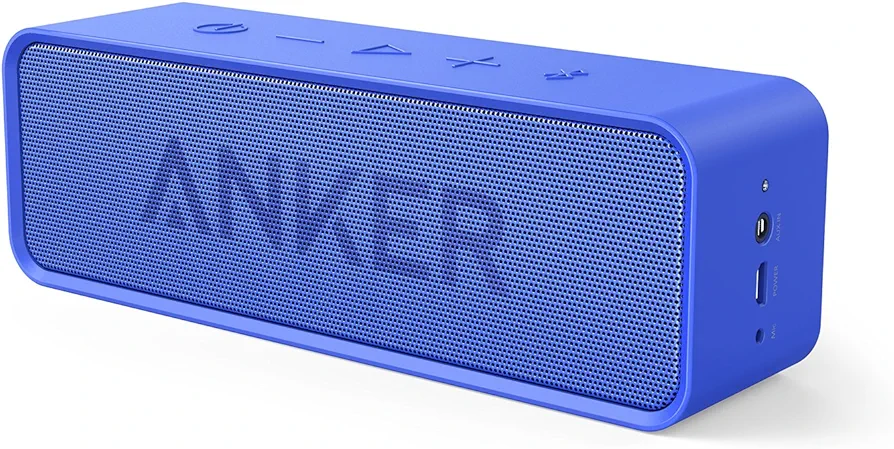 Anker Soundcore Bluetooth Speaker with 24-Hour Playtime, 66-Feet Bluetooth Range & Built-in Mic, Dual-Driver Portable Wireless Speaker with Low Harmonic Distortion and Superior Sound - Blue