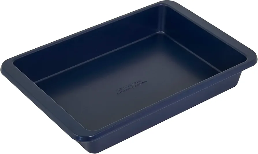 KitchenAid 9 x 13-In Nonstick Aluminized Steel Cake Pan, Dishwasher Safe, Ink Blue